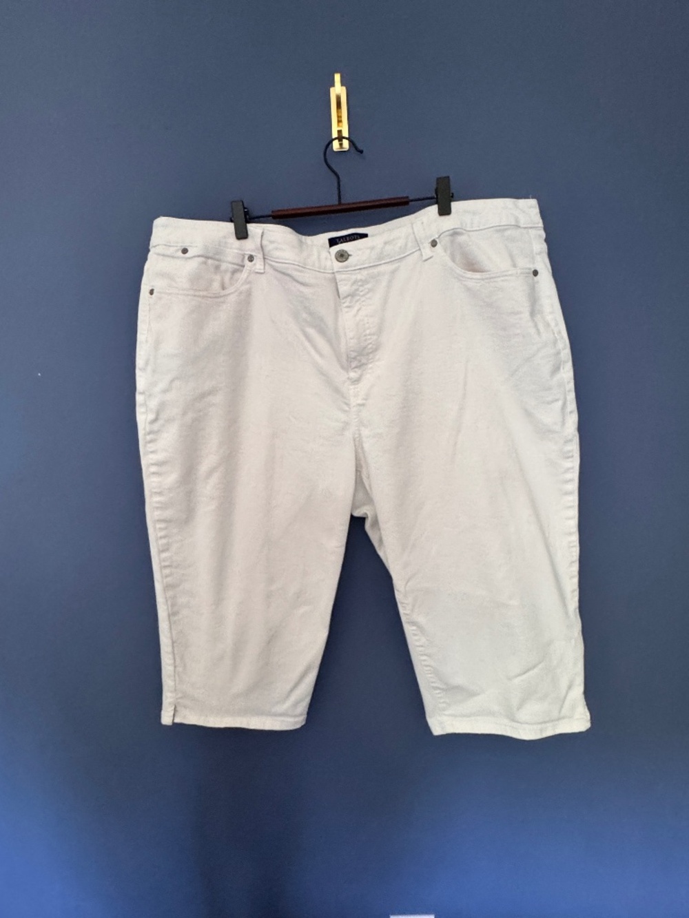 Talbots white denim jean pedal pushers EUC Size 24